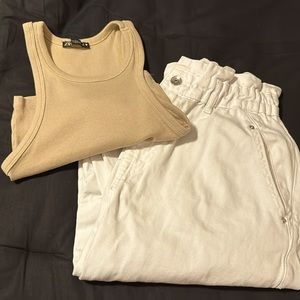 Zara White Pants 👖 & Zara Tank Top
